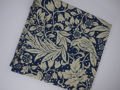 Cotton Canvas Flowers - Navy 0.85 Metre Remnant
