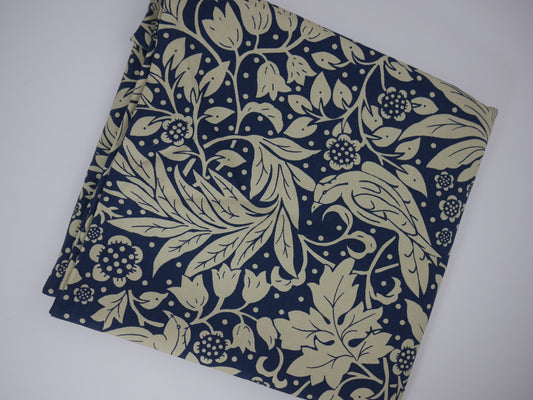 Cotton Canvas Flowers - Navy 0.85 Metre Remnant