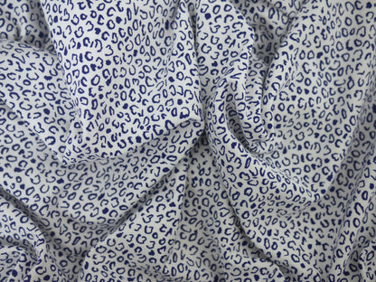 Printed Viscose Jersey - Blue Leopard Print 2 Metre Remnant