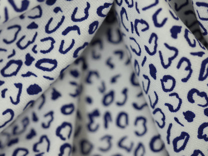 Printed Viscose Jersey - Blue Leopard Print 2 Metre Remnant