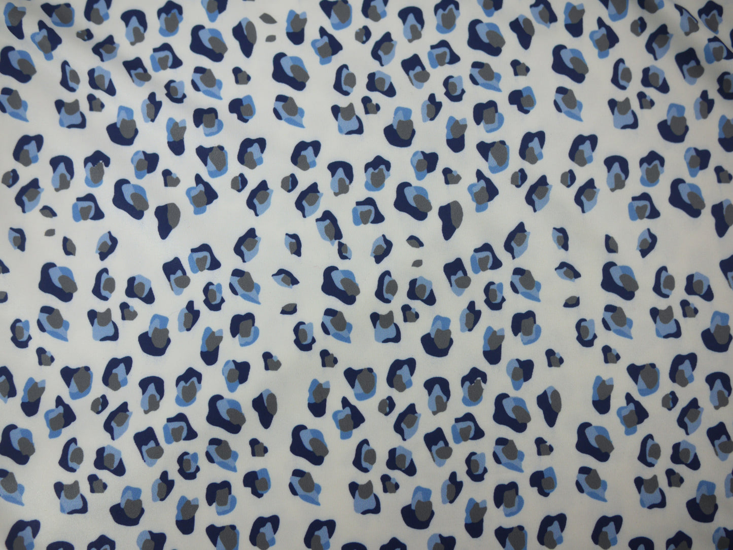 Recycled Soft Spun Polyester - Blue Leopard Print 2 Metre Remnant FAULTY