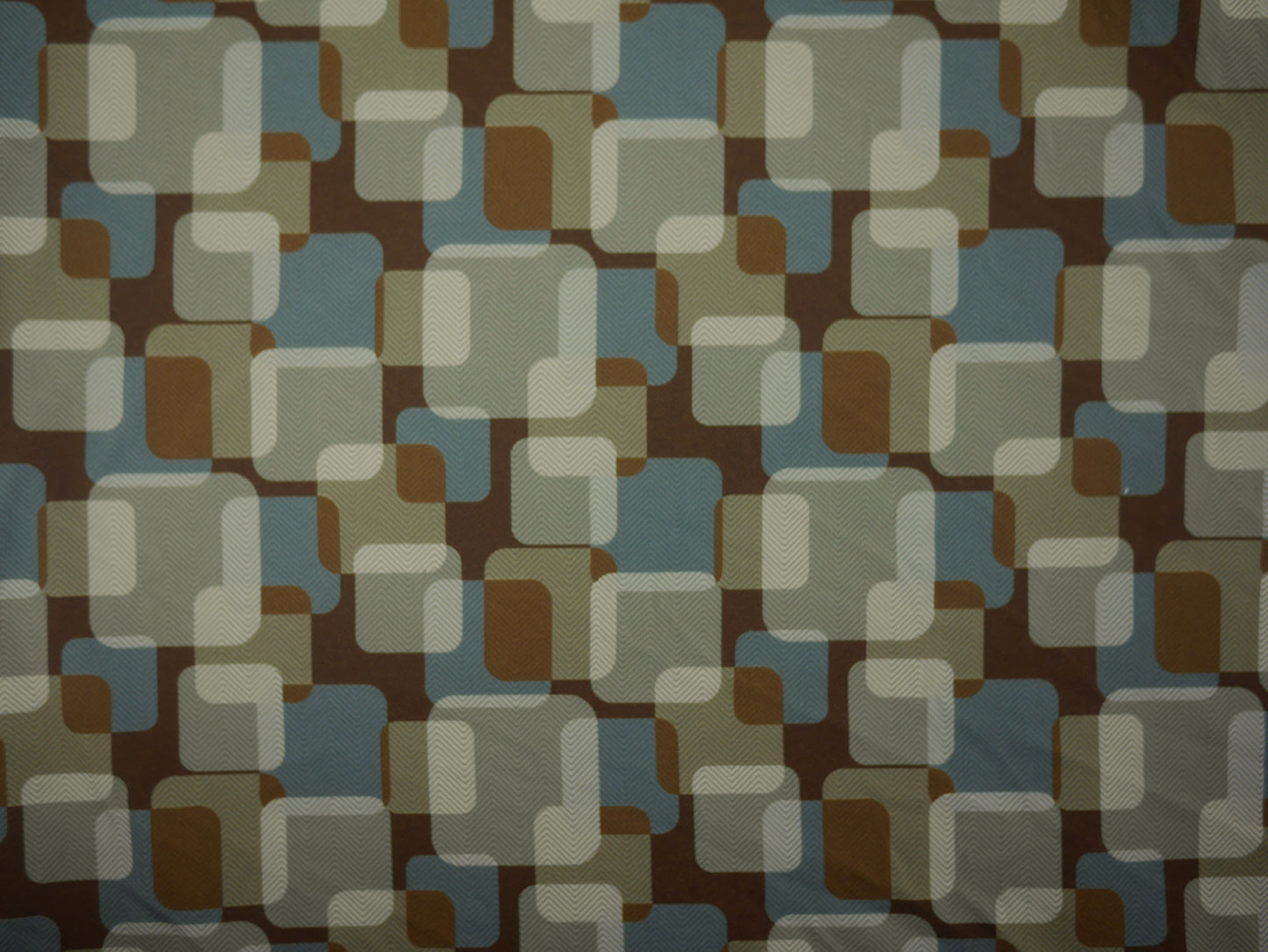 Recycled Soft Spun Polyester - Retro Squares 2.4 Metre Remnant