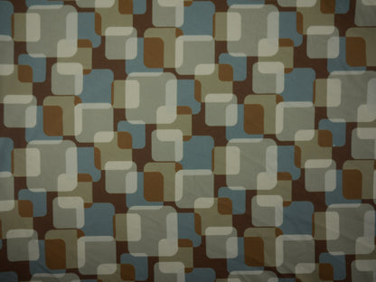 Recycled Soft Spun Polyester - Retro Squares 2.4 Metre Remnant