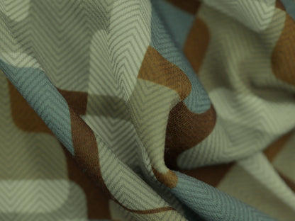 Recycled Soft Spun Polyester - Retro Squares 2.4 Metre Remnant