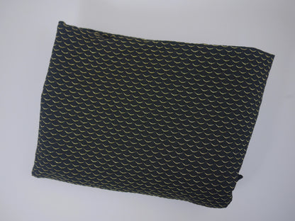 Single Metallic Jersey -  Black and Gold 1 Metre Remnant