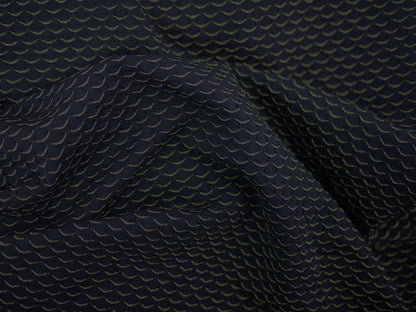 Single Metallic Jersey -  Black and Gold 1 Metre Remnant