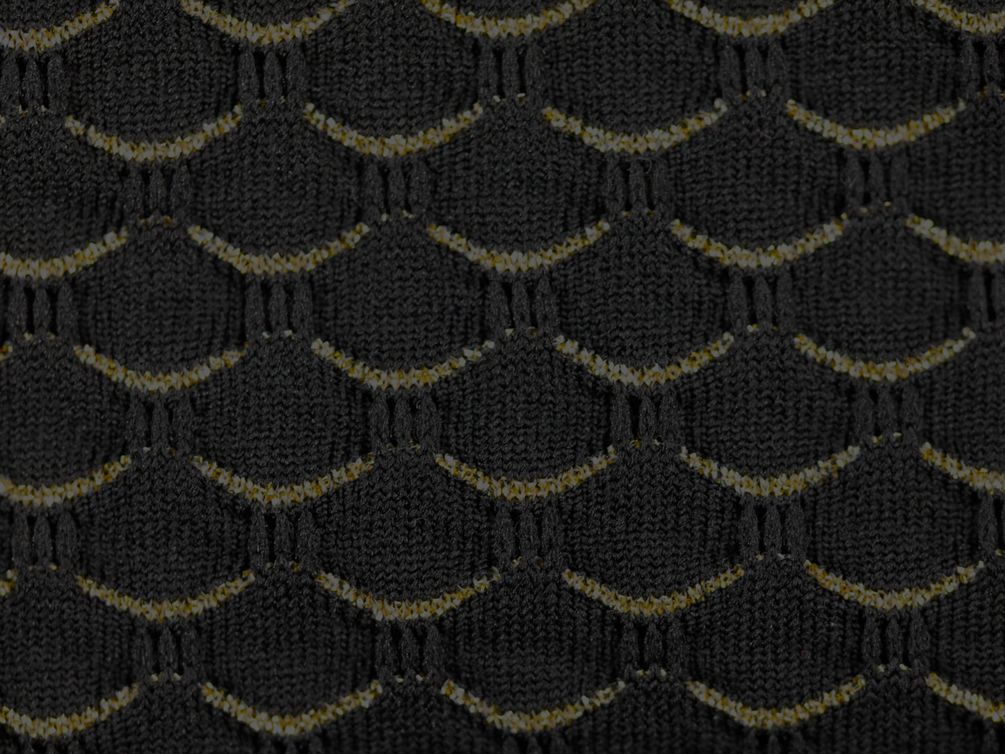 Single Metallic Jersey -  Black and Gold 1 Metre Remnant