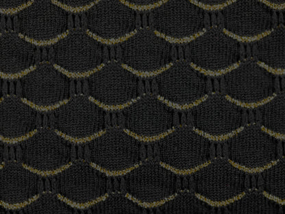 Single Metallic Jersey -  Black and Gold 1 Metre Remnant