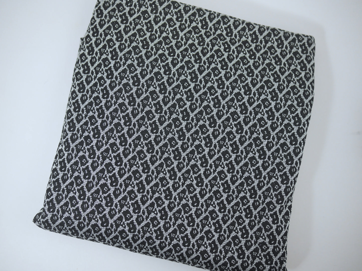 Metallic Jersey Jacquard - Silver Leopard 2 Metre Remnant