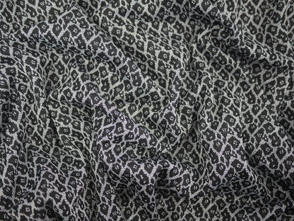 Metallic Jersey Jacquard - Silver Leopard 2 Metre Remnant