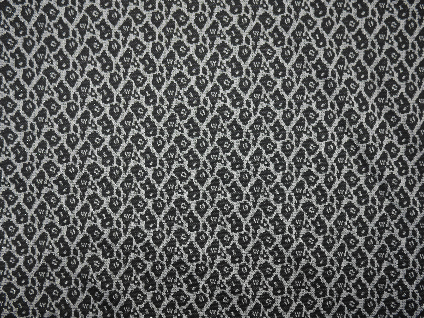 Metallic Jersey Jacquard - Silver Leopard 2 Metre Remnant