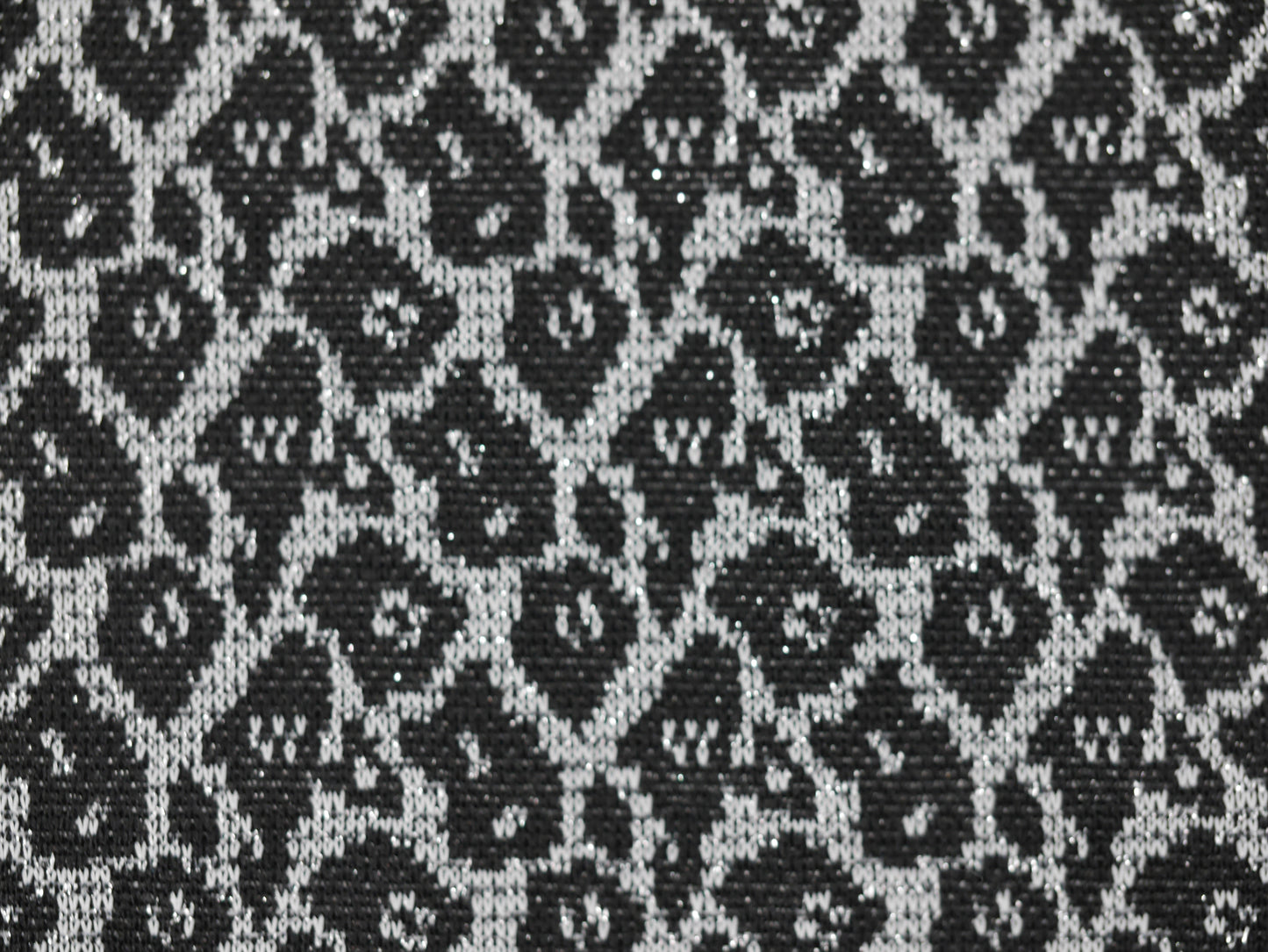 Metallic Jersey Jacquard - Silver Leopard 2 Metre Remnant
