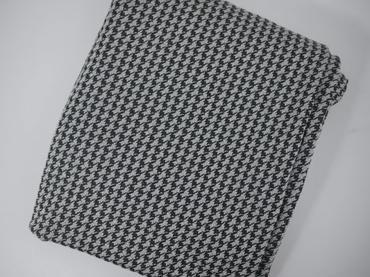 Metallic Jersey Jacquard - Silver Dogtooth 2 Metre Remnant