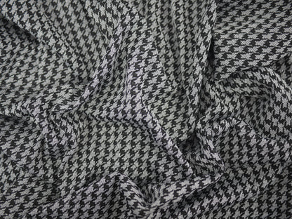 Metallic Jersey Jacquard - Silver Dogtooth 2 Metre Remnant