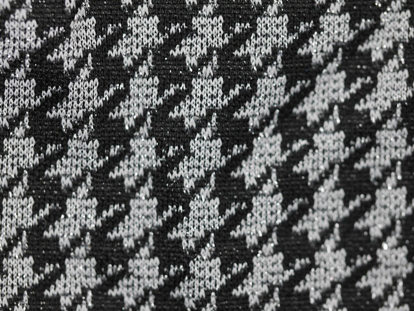 Metallic Jersey Jacquard - Silver Dogtooth 2 Metre Remnant