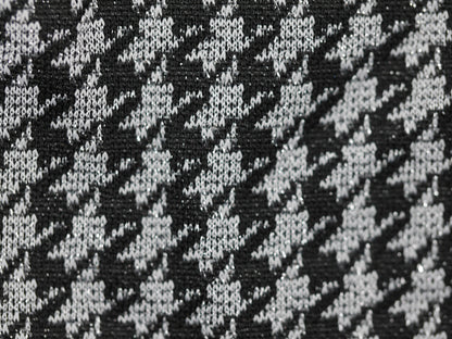 Metallic Jersey Jacquard - Silver Dogtooth 2 Metre Remnant