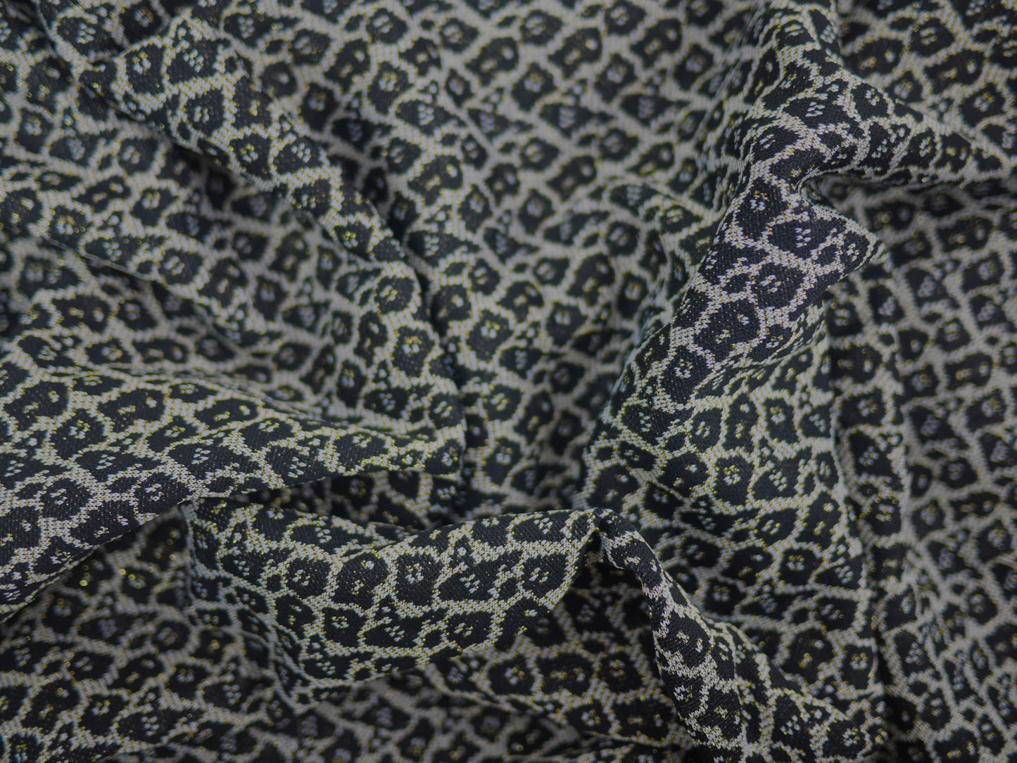 Metallic Jersey Jacquard - Gold Leopard 3 Metre Remnant