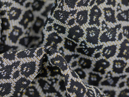 Metallic Jersey Jacquard - Gold Leopard 3 Metre Remnant