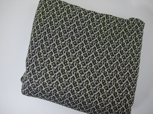 Metallic Jersey Jacquard - Gold Leopard 3 Metre Remnant