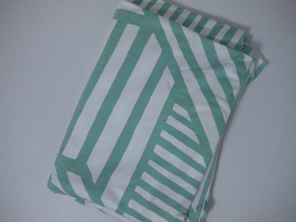 Single Jersey Printed Fabric - Haphazard Stripe Aqua 1 Metre Remnant