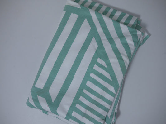 Single Jersey Printed Fabric - Haphazard Stripe Aqua 1 Metre Remnant