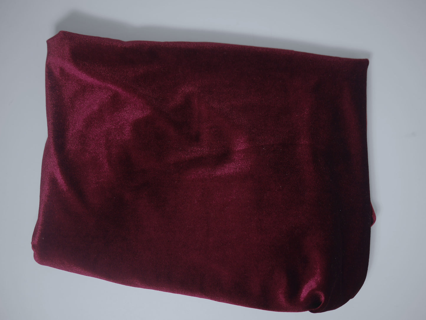 Stretch Velour Fabric - Claret 0.60 Metre Remnant