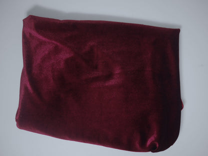 Stretch Velour Fabric - Claret 0.60 Metre Remnant