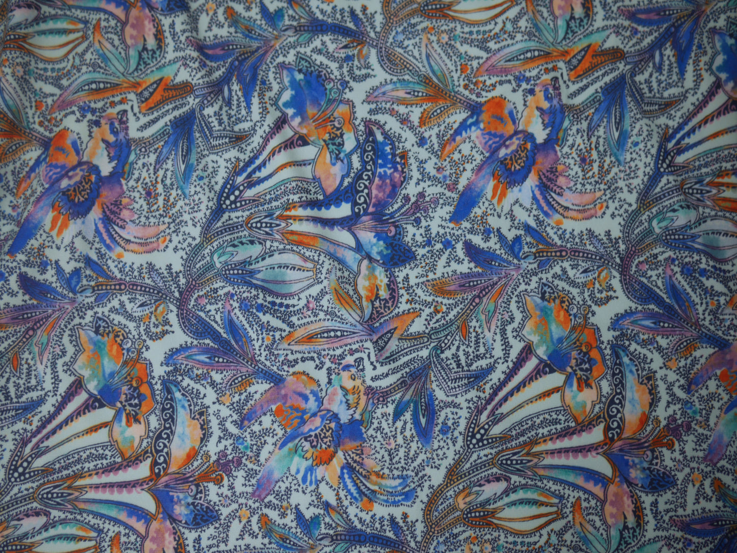 Single Jersey Printed Fabric - Abstract Foxglove 1.30 Metre Remnant