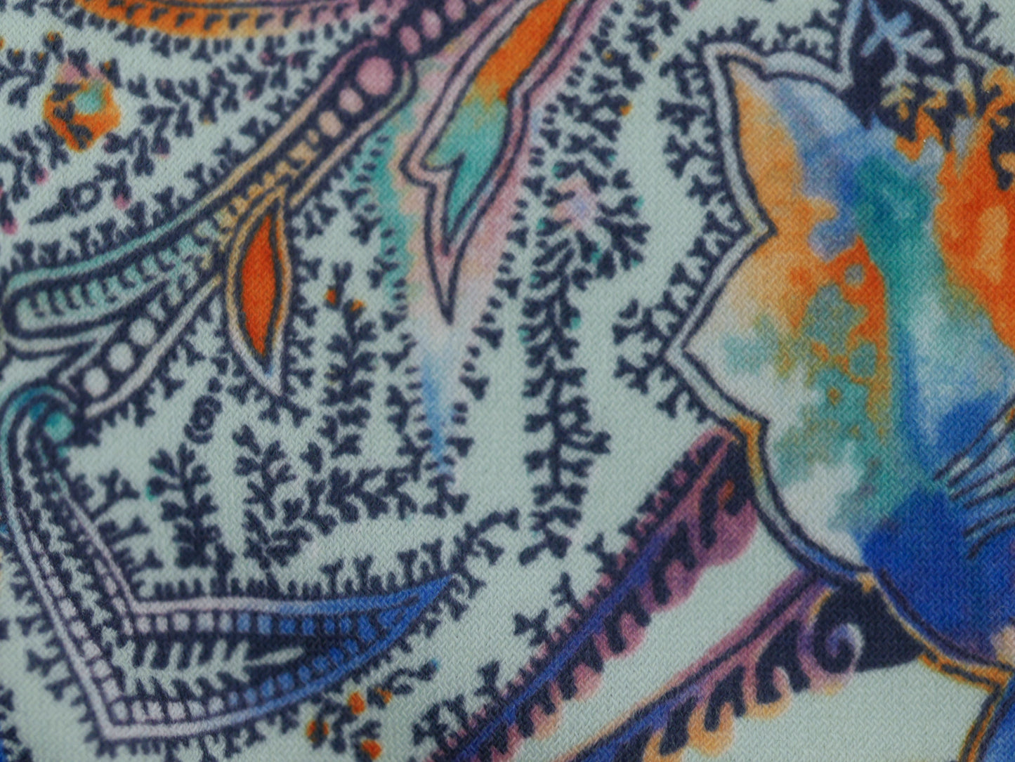 Single Jersey Printed Fabric - Abstract Foxglove 1.30 Metre Remnant