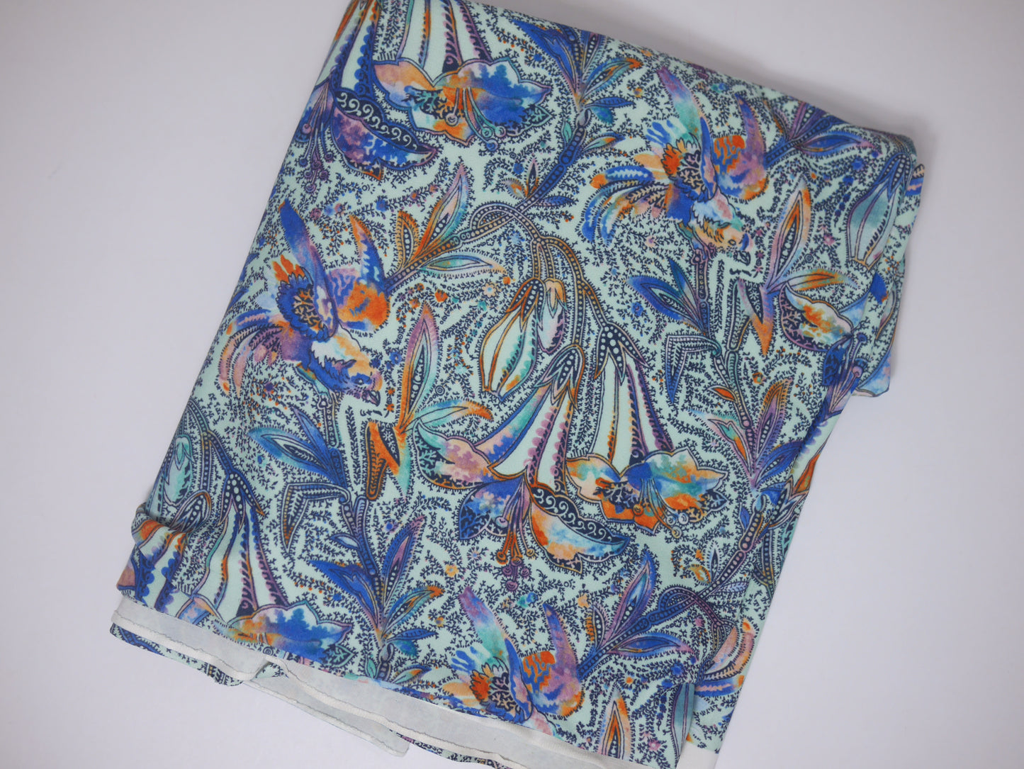 Single Jersey Printed Fabric - Abstract Foxglove 1.30 Metre Remnant