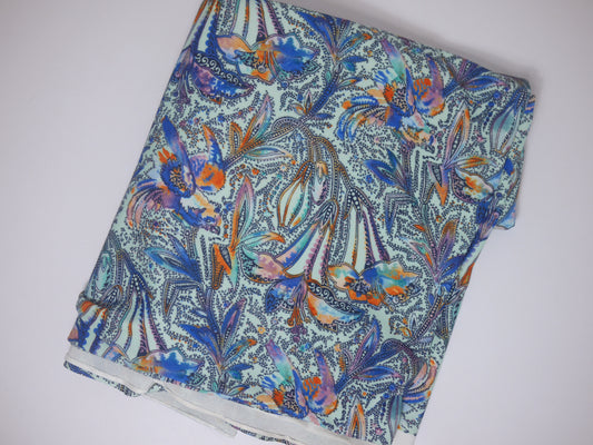 Single Jersey Printed Fabric - Abstract Foxglove 1.30 Metre Remnant