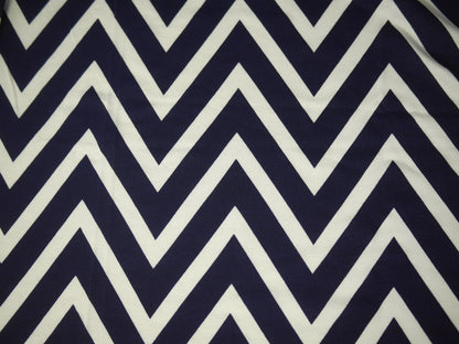 Printed Viscose Jersey Fabric - Navy Chevron Print