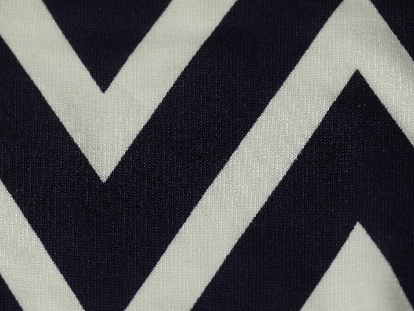 Printed Viscose Jersey Fabric - Navy Chevron Print