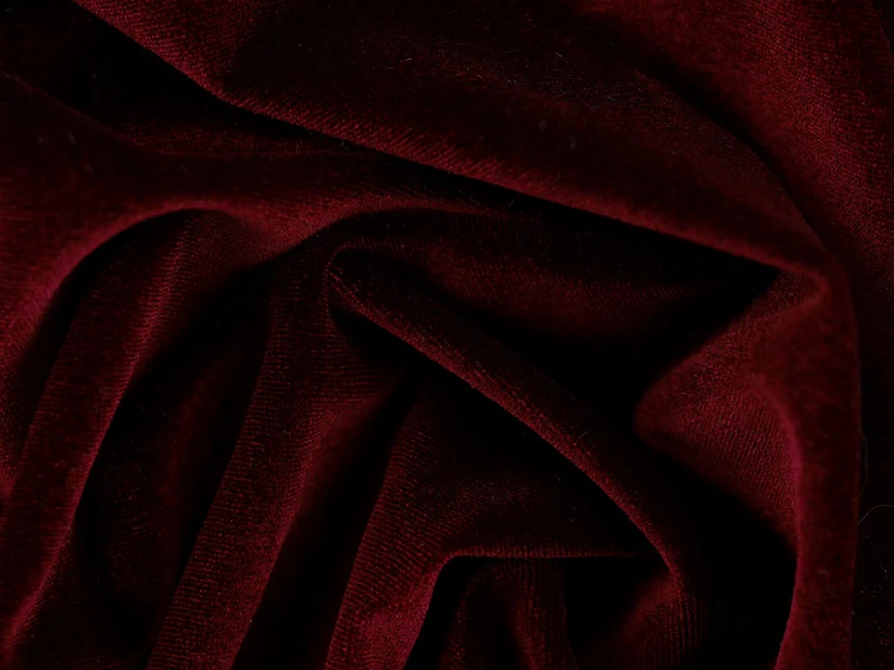 Stretch Velour Fabric - Claret 0.60 Metre Remnant