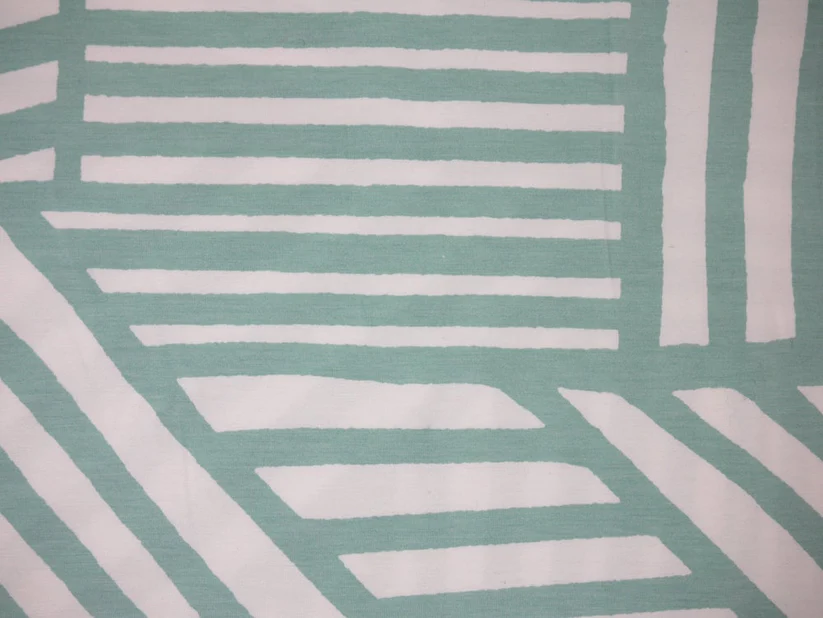 Single Jersey Printed Fabric - Haphazard Stripe Aqua 1 Metre Remnant