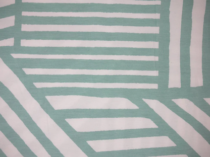 Single Jersey Printed Fabric - Haphazard Stripe Aqua 1 Metre Remnant