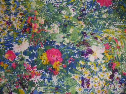 Printed Spun Polyester - Summer Flowers 0.40 Metre Remnant
