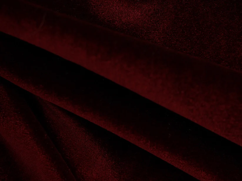 Stretch Velour Fabric - Claret 0.60 Metre Remnant