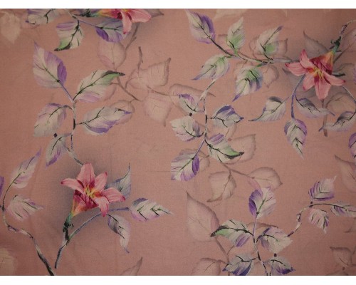 Printed Cotton Lawn Fabric - Floral lilac bloom