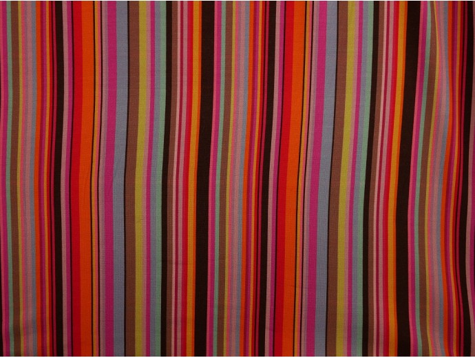 Single Jersey Printed Fabric - Multi Stripe