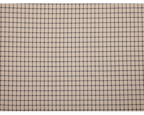Double Jersey Ponti Fabric - Cream with Navy Check
