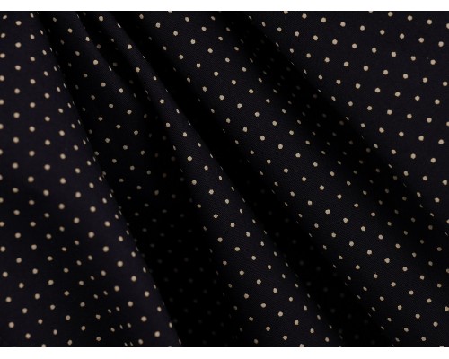 Printed Cotton Lawn Fabric - White Spot on Navy
