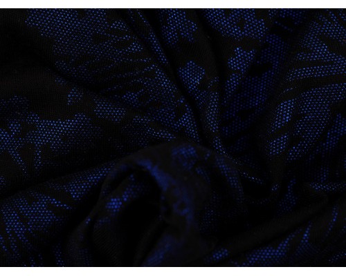 Foil Printed Viscose Jersey Fabric - Royal on Black