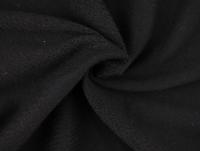 Double Jersey Interlock Fabric - Black