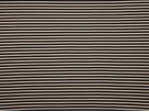 Double Jersey Ottoman Rib Stripe Fabric - Black / White