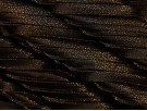 Pleated Foil Print Fabric - Gold on Black