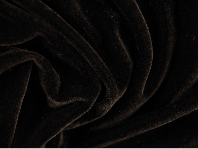 Stretch Velour Fabric - Black
