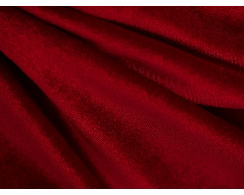 Stretch Velour Fabric - Bright Red