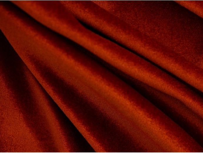 Stretch Velour Fabric - Rust