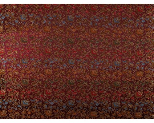 Chinese Design Jacquard Fabric - Maroon Floral